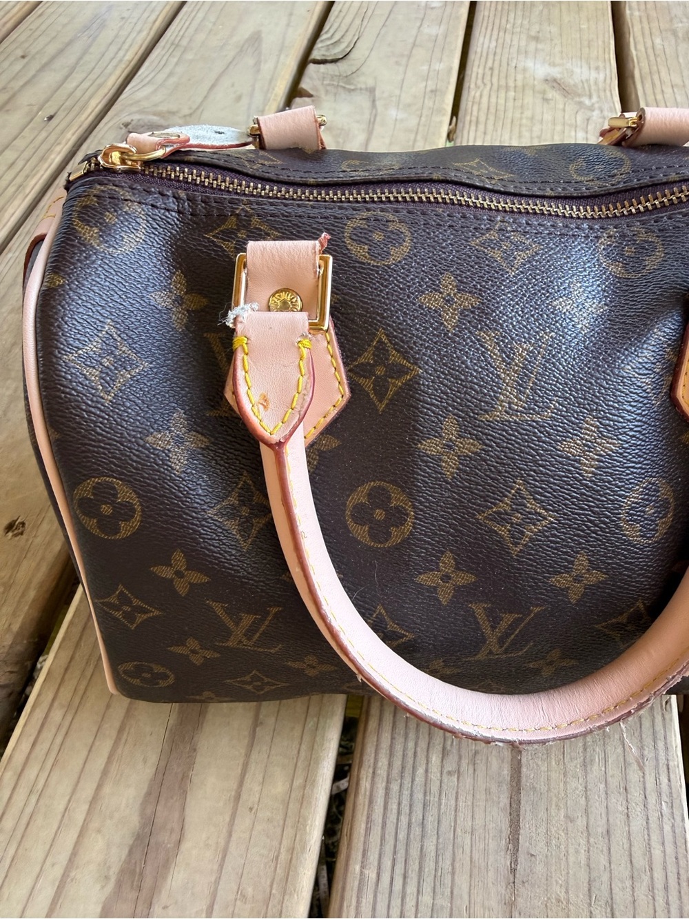 Designer Inspired Brown Monogram Satchel Speedy Style Bag Purse Handbag - Picture 8 of 12